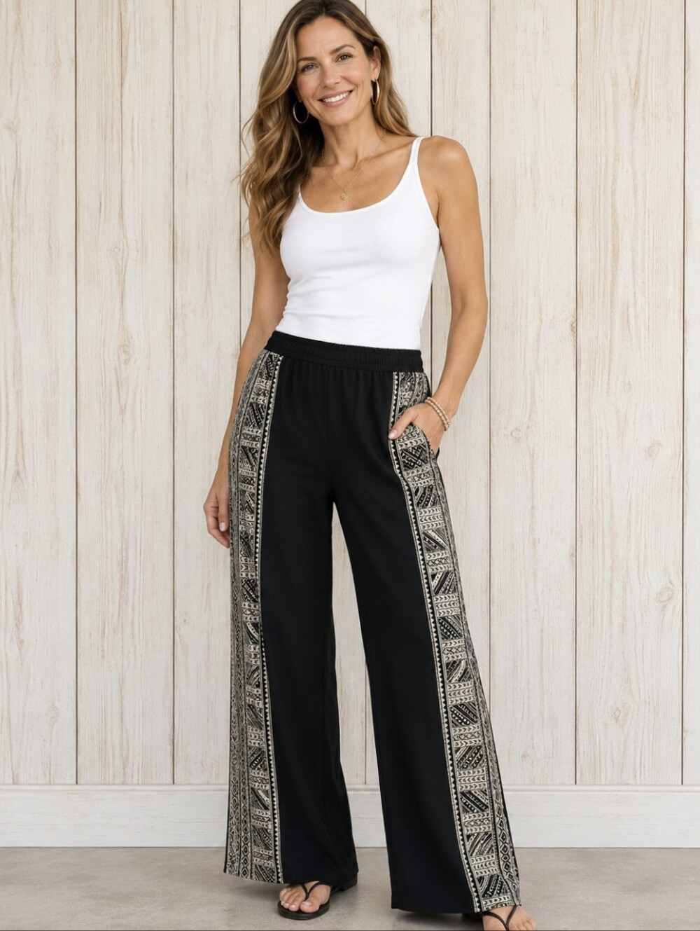 Billabong Aztec Boho Wide Leg Pull-on Pants Festival